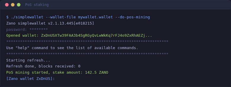 PoS staking